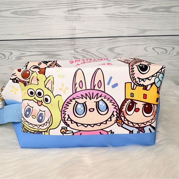 Handbags - Blue Monster Character Large Cosmetic Bag
